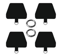 NYGGTYK 4 Pièces Joints De Téléphonie Mobile Noirs, 2 Pièces De Fermer des Anneaux, Support De Chaîne De Téléphonie Mobile, Accessoires De Longe De Téléphone Portable.