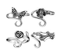 NYGGTYK Anneaux De Crochet À 4 Paramètres, Anneaux Métalliques Vintage, Réglables, Accessoires Tressés, Outils Au Crochet