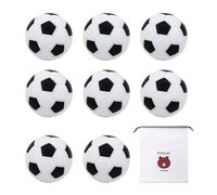 NYGGTYK Ballon de football de rechange 8 pièces avec sac de rangement de football 1 pièce, baby-foot, mini jouet de baby-foot de 36 mm, adapté pour les fêtes de famille et les fêtes