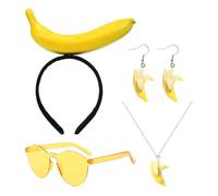 NYGGTYK Bandeau, 1 Paire De Boucles d'oreilles, 1 Collier Et 1 Paire De Verres, Style Bijou, Bijoux Amusant, Bijoux De Fête
