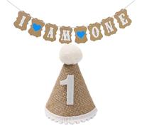 NYGGTYK Bannière De 1 an Et Chapeau d'anniversaire De 1 an, Chapeau d'anniversaire pour Enfants, Fournitures De Fête d'anniversaire, Décorations De Fête Amusantes