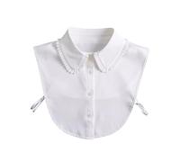 NYGGTYK Chemise à Volants 1 Pièce, Demi-Chemise Amovible, Faux Col pour Chemisier Femme, Chemise Blanche pour Femme, Col Amovible, Convient pour Un Usage Quotidien, Pulls, Robes, Etc