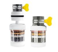 NYGGTYK Filtre à eau du robinet à charbon actif en 2 parties, filtre à rotation libre à 360 degrés pour la cuisine et la salle de bain, pour éliminer les impuretés de l'eau et adoucir l'eau dure.