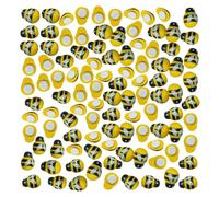 NYGGTYK Lot de 100 abeilles autocollantes en bois, abeilles peintes, décorations plates faites à la main pour livres, murs, réfrigérateurs et décorations d'ordinateur