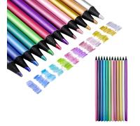 NYGGTYK Lot de 12 crayons de couleur, crayons en métal, 12 couleurs, crayons de bricolage créatifs, graffiti, crayons de peinture pour enfants, adaptés pour la coloration, la peinture et les graffitis