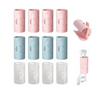 NYGGTYK Lot de 12 supports de drap de lit, boucle mobile, porte-housse de couette, clip de fermeture multifonctionnel, clip de fermeture pour collation (rose, bleu, transparent)