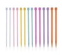 NYGGTYK Lot de 14 aiguilles à tricoter droites pour enfants - Kit de tricot pour écharpe - Kit de démarrage pour débutants - Laine épaisse (couleurs aléatoires)