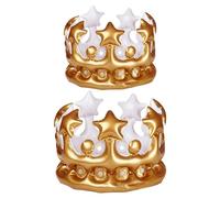 NYGGTYK Lot de 2 couronnes gonflables - Couronne d'anniversaire - Diadème de princesse - Couronne royale - Convient pour les fêtes et les jeux de rôle