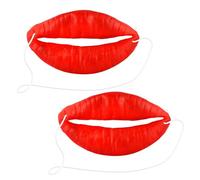 NYGGTYK Lot de 2 masques à lèvres de saucisse, masques rouges à saucisse, accessoires de farce, masques en caoutchouc, masques de cosplay, masques de divertissement pour spectacles, magie et fêtes