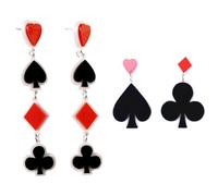 NYGGTYK Lot de 2 paires de boucles d'oreilles en forme de carte à jouer, boucles d'oreilles de poker, bijoux de poker en forme de cœur, boucles d'oreilles élégantes personnalisées, boucles d'oreilles