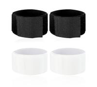 NYGGTYK Lot de 2 paires de protège-tibias de football, sangles de protège-tibias, coussinets de cheville rembourrés, protège-tibias antidérapants, bretelles respirantes (noir, blanc)