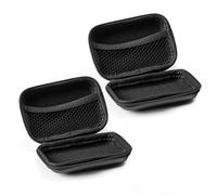 NYGGTYK Lot de 2 sacs de rangement pour écouteurs - Boîte de rangement EVA - Mini boîte de rangement rigide (noir)