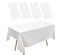 NYGGTYK Lot de 4 nappes en plastique, nappe de bière, nappe d'extérieur résistante aux intempéries, rouleau de nappe en plastique, pliable, rouleau de nappe rectangulaire, blanc