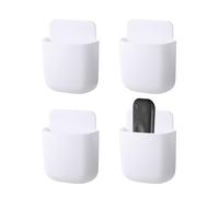 NYGGTYK Lot de 4 supports de télécommande - Boîte de rangement murale - Support de gestion de télécommande - Organisateur mural - Blanc