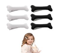 NYGGTYK Lot de 6 pinces à cheveux en forme d'os de chien - Pinces à cheveux d'Halloween pour enfants - Accessoires de cheveux en plastique - Accessoires de cheveux de dessin animé - Accessoires de