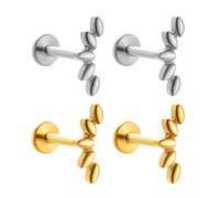 NYGGTYK Morceaux De Boucles d'oreilles Perforées en Spirale 4 Pièces, des Boucles d'oreilles Créatives Et Exquises, des Bijoux pour Femmes, des Boucles d'oreilles en Métal Personnalisées