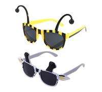 NYGGTYK Morceaux De Lunettes De Soleil, Lunettes De Vache d'abeille, Accessoires De Prise De Vue Créatifs, Verres Intéressants, Verres d'animaux, Lunettes d'anniversaire Drôles