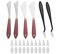 NYGGTYK Morceaux De Peintre D'Huile Et 1 Ensemble De Friction Éponge, Outils De Frottis, Outils De Peinture, Couteau À Palette en Acier Inoxydable, Accessoires D'Artisanat Bricolage