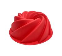 NYGGTYK Moule à gâteau en silicone, moule à cupcake, moule à biscuits, outil de cuisson rond, outils de cuisson de cuisine, moule à gaufres en spirale (rouge)