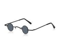 NYGGTYK Petites Lunettes de Soleil Rétro Rondes pour Femme - Monture en Métal, Style Hip-Hop et Tendance