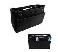 NYGGTYK Sac Cosmétique en Feutre, Organisateur de Sac à Main Avec Compartiments (Noir)