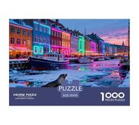 Nyhavn Danois Puzzle en Bois Imperméable DIY Puzzles De 1000 Pièces pour Adultes Cadeaux Défi Et Casse-tête Jeux De Stimulants