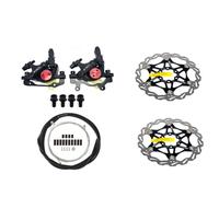 NYK Zoom Étrier de Frein à Disque Hydraulique pour Vélo de Bicyclette HB-100 - Ensemble Avant et Arrière avec Tiroir Flottant et Câble (Noir)