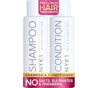 NYK1 Coffret Shampooing Et Apres Shampoing Sans Sulfate (500ml x2) Ensemble Shampoing Sans Sulfate Pour Extensions, Coloration Et Soin Kératine - Nettoyage En Douceur Et Prévention De La Casse