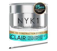 NYK1 NAIL FORCE, Gel de construction UV et LED, Colle réparatrice, répare et allonge les ongles cassés Incroyable vernis à ongles renforceur et durcisseur. Extensions des ongles, capsules, gel de sculpture, superpositions et naturel avec un pinceau d’application gratuit, formule Soak Off pour vernis à ongles normal ou gel. Évite les ongles endommagés.