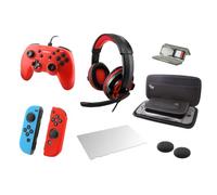 Nyko Master Pak for Nintendo Switch - Accessoires Nintendo Switch - Manette filaire, casque filaire, étui de voyage, étui de jeu, housses Joycon, verres de protection et capuchons de joycon (kit