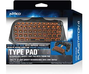 Nyko Type Pad - PlayStation 4 avec batterie rechargeable intégrée, haut-parleur intégré sans casque, raccourci .com et clavier QWERTY complet