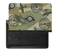 NYKVTG Portefeuille Camouflage Militaire Porte Carte Crédit Cuir PU Porte Monnaie Couvertures De Passeport