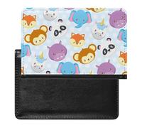 NYKVTG Portefeuille Éléphant Panda Singe Porte Carte Crédit Cuir PU Porte Monnaie Couvertures De Passeport