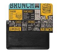 NYKVTG Portefeuille Menu Alimentaire Porte Carte Crédit Cuir PU Porte Monnaie Couvertures De Passeport