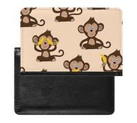 NYKVTG Portefeuille Mignon Singe Porte Carte Crédit Cuir PU Porte Monnaie Couvertures De Passeport