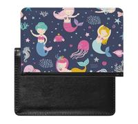 NYKVTG Portefeuille Sirène Pieuvre Porte Carte Crédit Cuir PU Porte Monnaie Couvertures De Passeport