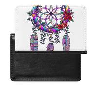 NYKVTG Protecteur De Carte De Vaccination Attrape-Rêves De Fleur Portefeuille Pochette Etui De Protection