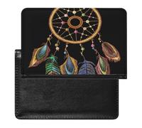 NYKVTG Protecteur De Carte De Vaccination Attrape-Rêves en Plumes Portefeuille Pochette Etui De Protection