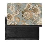 NYKVTG Protecteur De Carte De Vaccination Fleurs d'or Oiseaux Portefeuille Pochette Etui De Protection