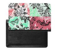 NYKVTG Protecteur De Carte De Vaccination Fleurs Et Oiseaux Portefeuille Pochette Etui De Protection