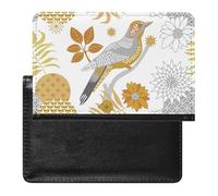 NYKVTG Protecteur De Carte De Vaccination Fleurs Oiseaux d'or Portefeuille Pochette Etui De Protection