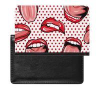 NYKVTG Protecteur De Carte De Vaccination Lèvres Rouges Et Langue Portefeuille Pochette Etui De Protection