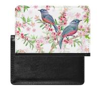 NYKVTG Protecteur De Carte De Vaccination Oiseaux dans Les Fleurs Portefeuille Pochette Etui De Protection