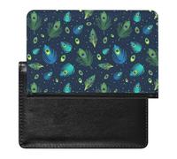 NYKVTG Protecteur De Carte De Vaccination Plume De Paon Portefeuille Pochette Etui De Protection