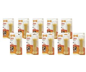 Nylabone Dura Chew Original Lot de 10 jouets à mâcher en os aromatisé pour chien Loup/taille M