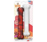 Nylabone Durable Power Lot de 2 Jouets à mâcher dentaires pour Chien, saveur bœuf séché et Poulet, Taille L, pour Chiens jusqu'à 23 kg