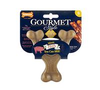 Nylabone Force maximale Jouet à mâcher pour Chien Robuste extrême Gourmet, avec goût de Lard supplémentaire dans Tout l'os, Petit, pour Chiens 0-11kg