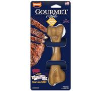 Nylabone Gourmet Style Jouet à mâcher en os fémur solide pour chien, jouet à mâcher pour chiens, saveur côtes de dos de bébé, grand/géant (1 pièce)