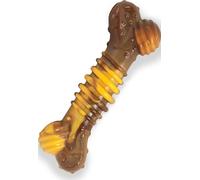 Nylabone Jouet à mâcher résistant texturisé Dura, arôme charqui de bœuf et fromage - Jouet à mâcher pour chiens à mâchouillage extrême - Small - Pour les chiens pesant jusqu’à 11kg