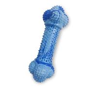 Nylabone Jouet à mâcher solide en forme d'os à double action pour chiens, jouet en caoutchouc naturel pour l'ennui, saveur beurre d'arachide, grands chiens - jusqu'à 22,7 kg, 1 pièce